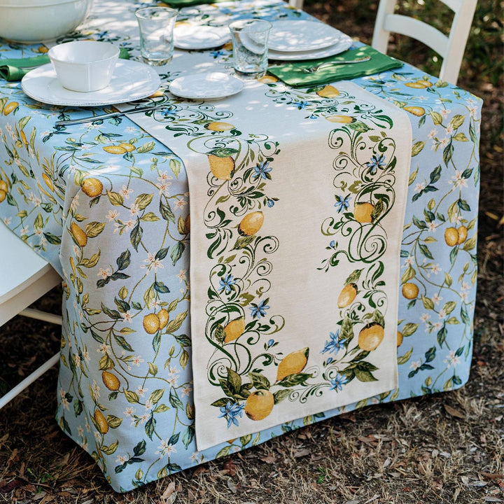 Tavola Lemons Tablecloth with Flowers