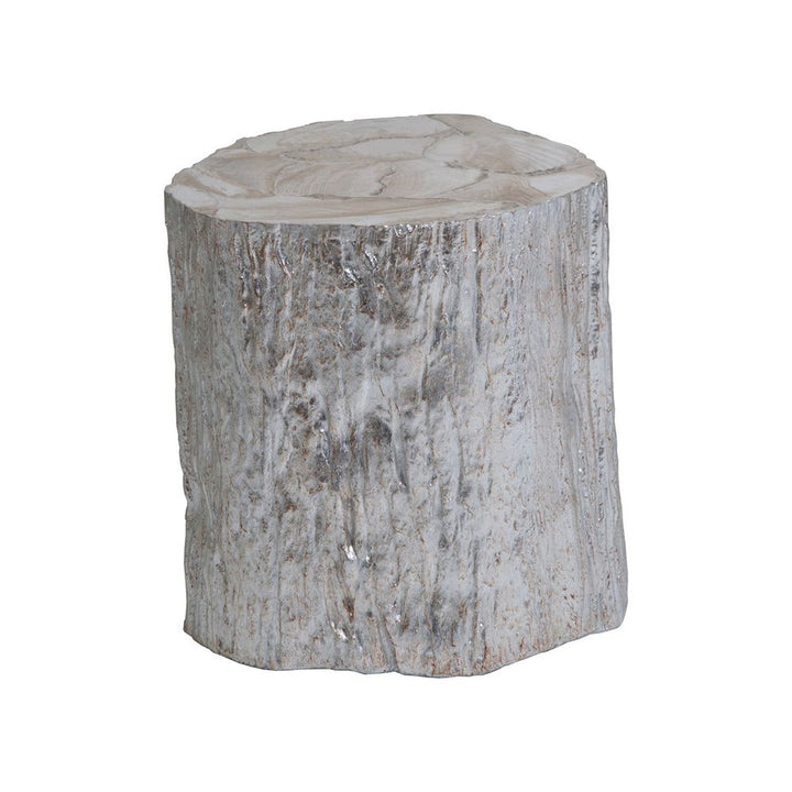 Side Tables Trunk Segment Spot Table - Silver Leaf - Silver Leaf