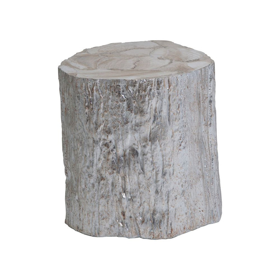 Side Tables Trunk Segment Spot Table - Silver Leaf - Silver Leaf