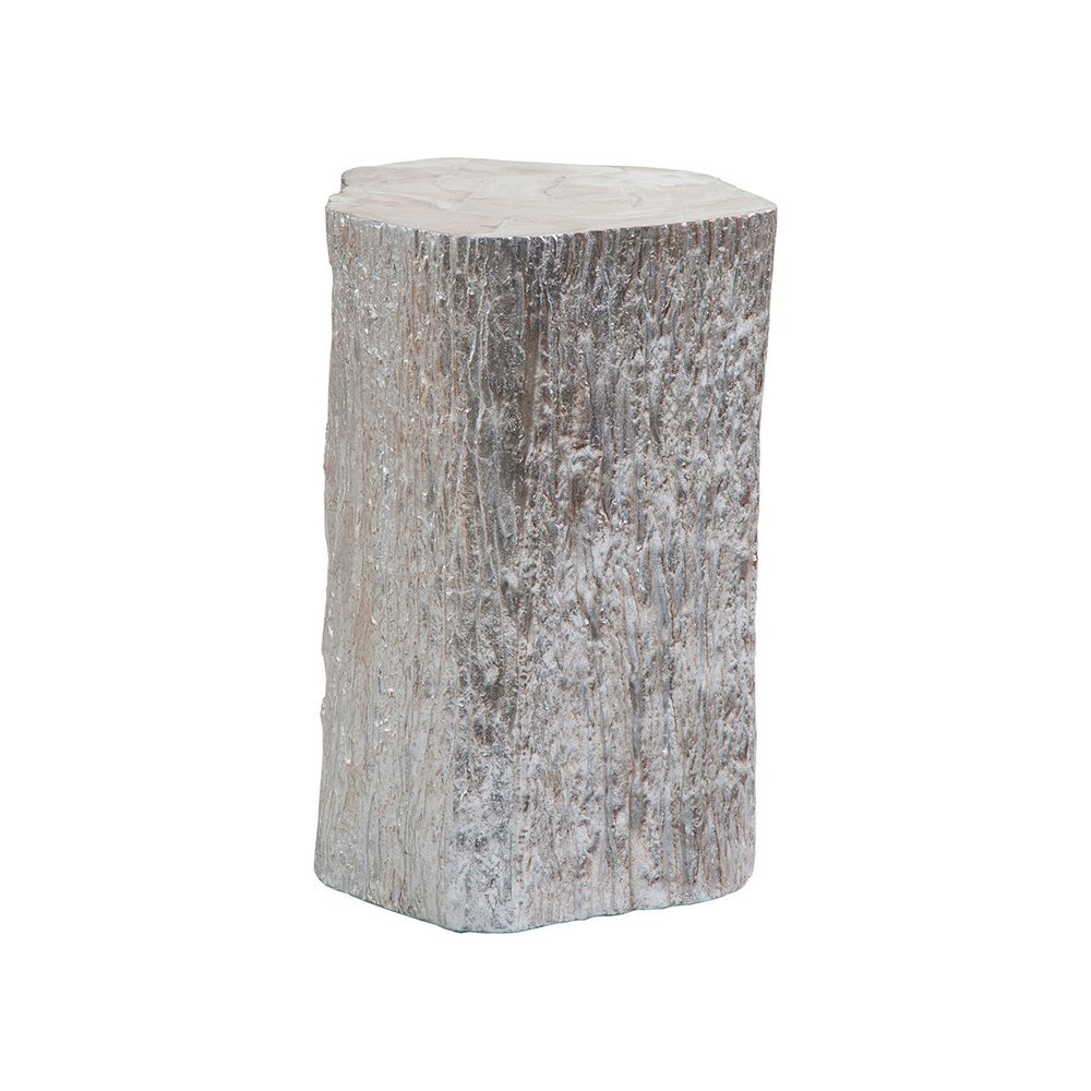 Side Tables Trunk Segment Accent Table - Silver Leaf - Silver Leaf