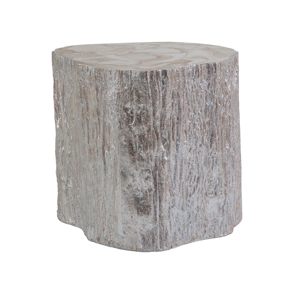Side Tables Trunk Segment Side Table - Silver Leaf - Silver Leaf