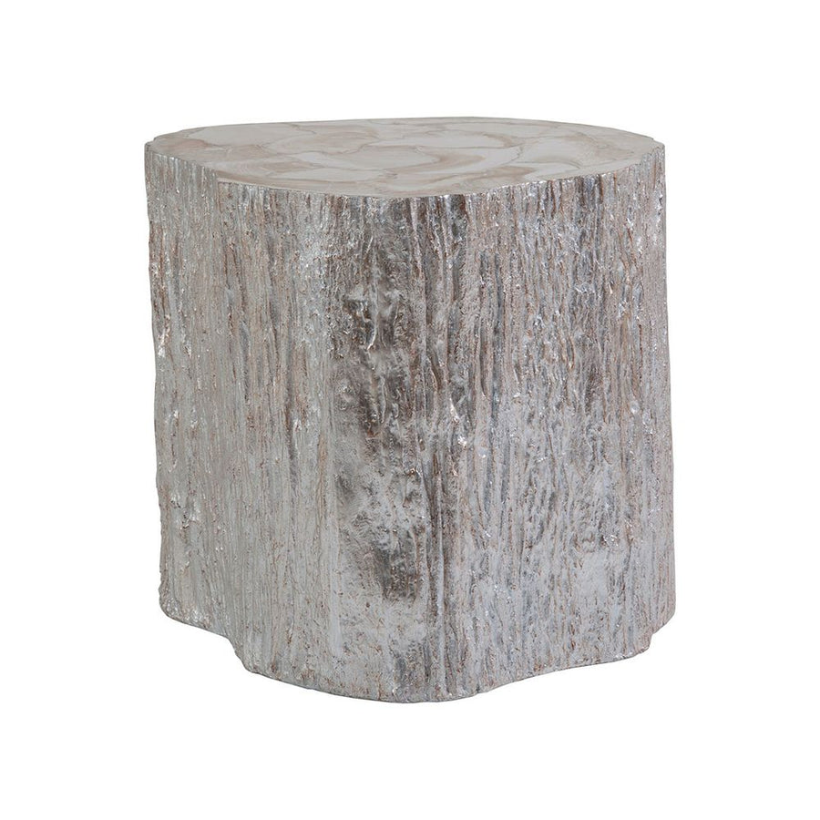 Side Tables Trunk Segment Side Table - Silver Leaf - Silver Leaf