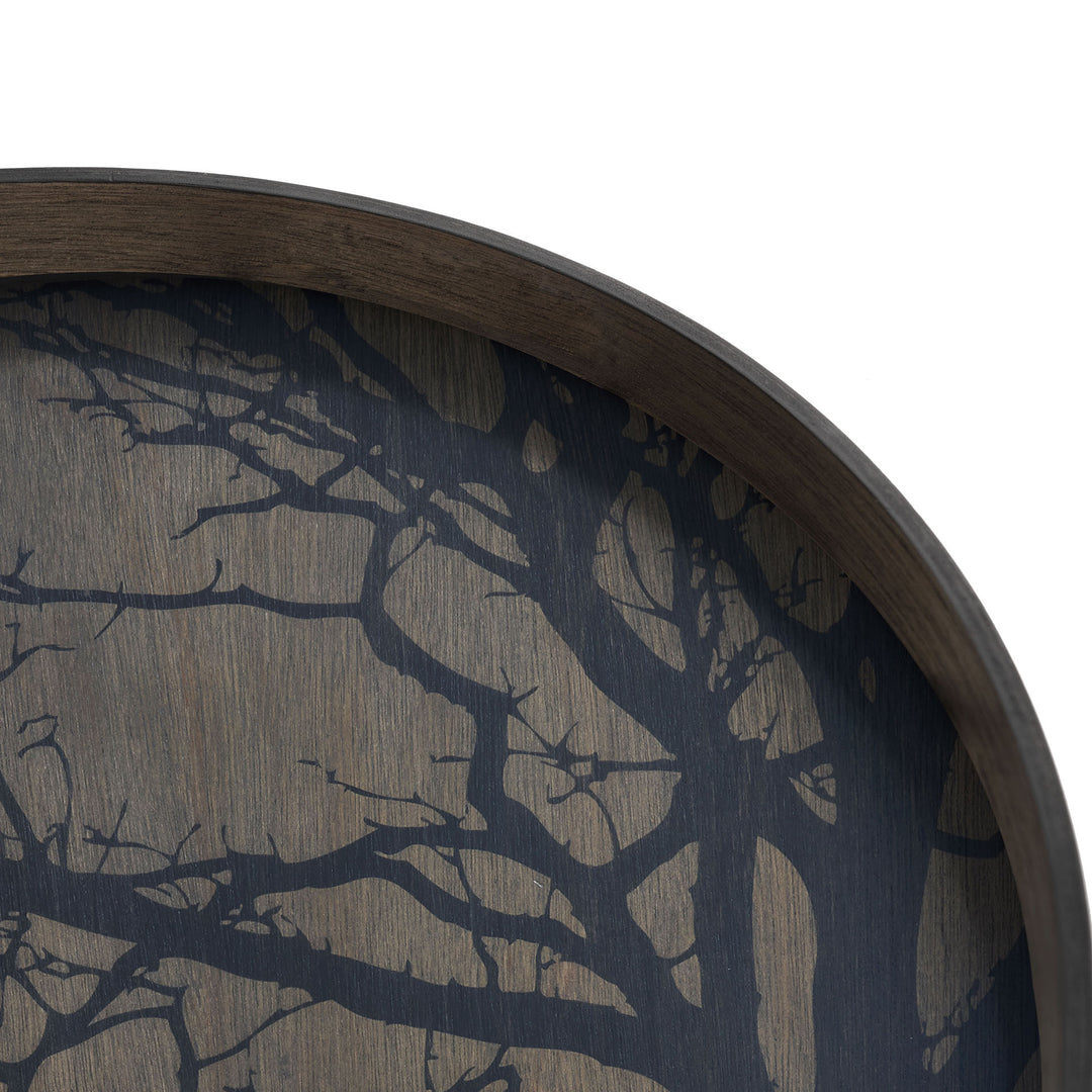 Tree Wooden Tray - Black