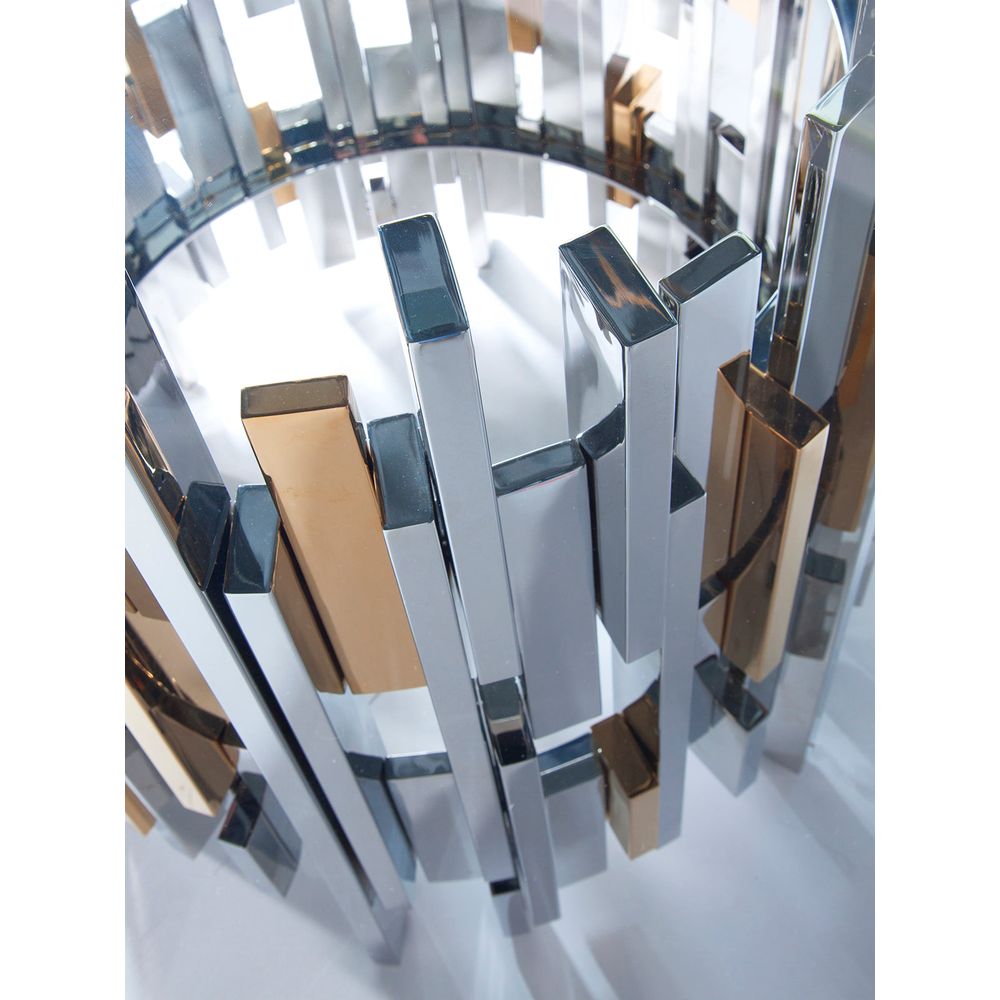 Dining Tables Cityscape Round Dining Table With Glass Top - Stainless Steel