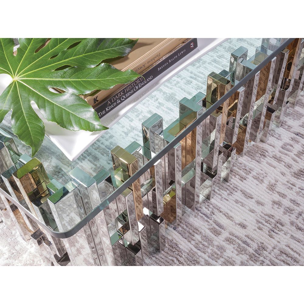 Coffee Tables Cityscape Rectangular Cocktail Table - Stainless Steel
