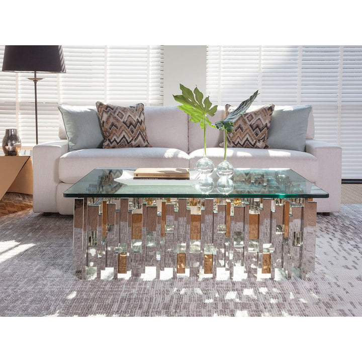 Cityscape Rectangular Cocktail Table - Stainless Steel