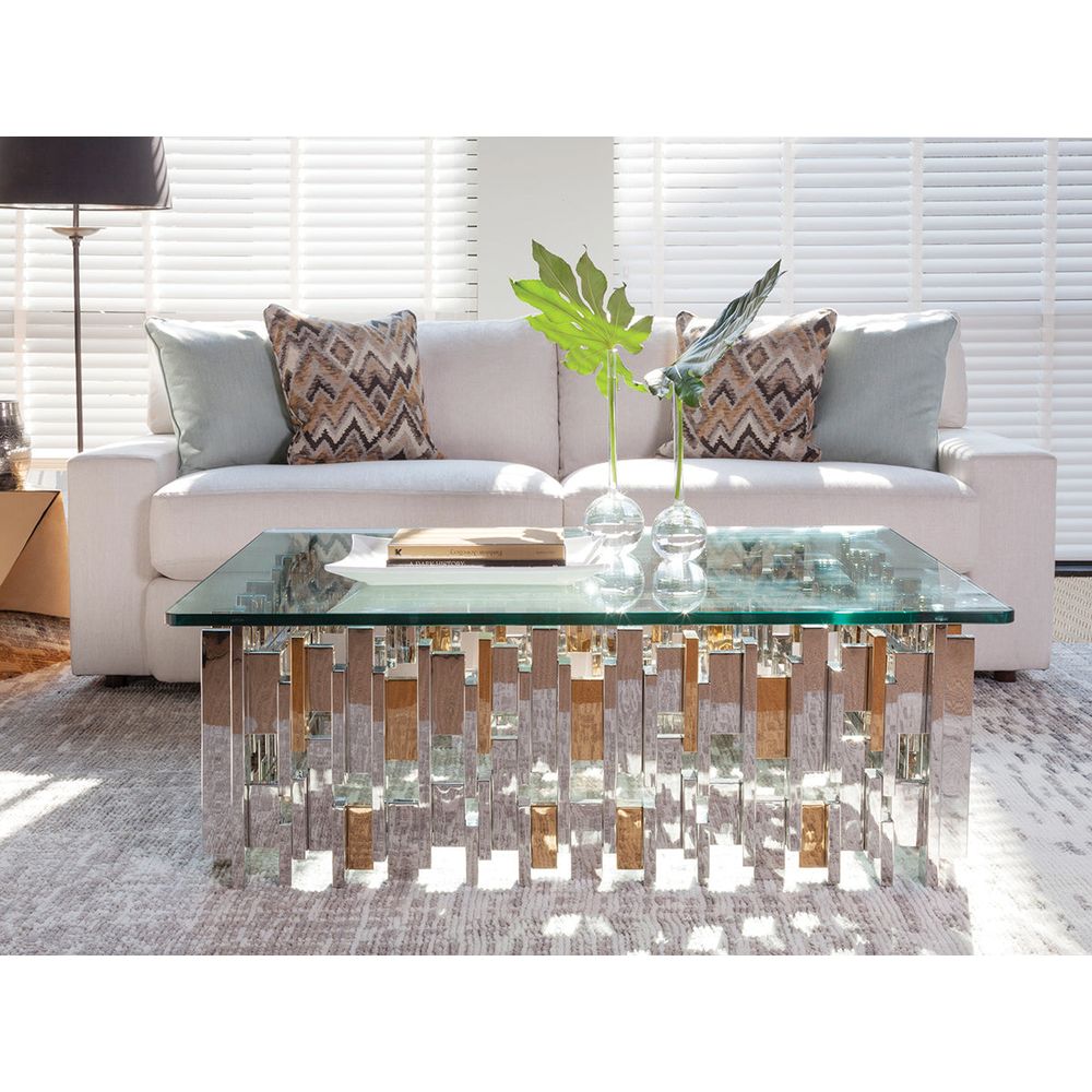 Cityscape Rectangular Cocktail Table - Stainless Steel
