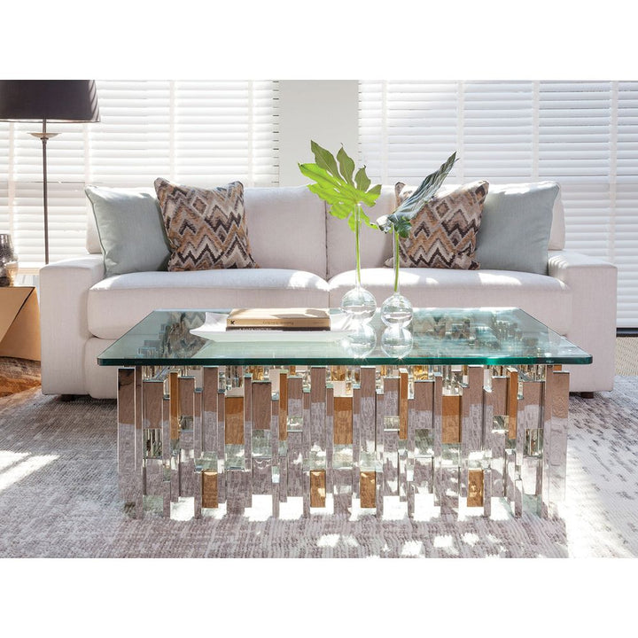 Cityscape Rectangular Cocktail Table - Stainless Steel