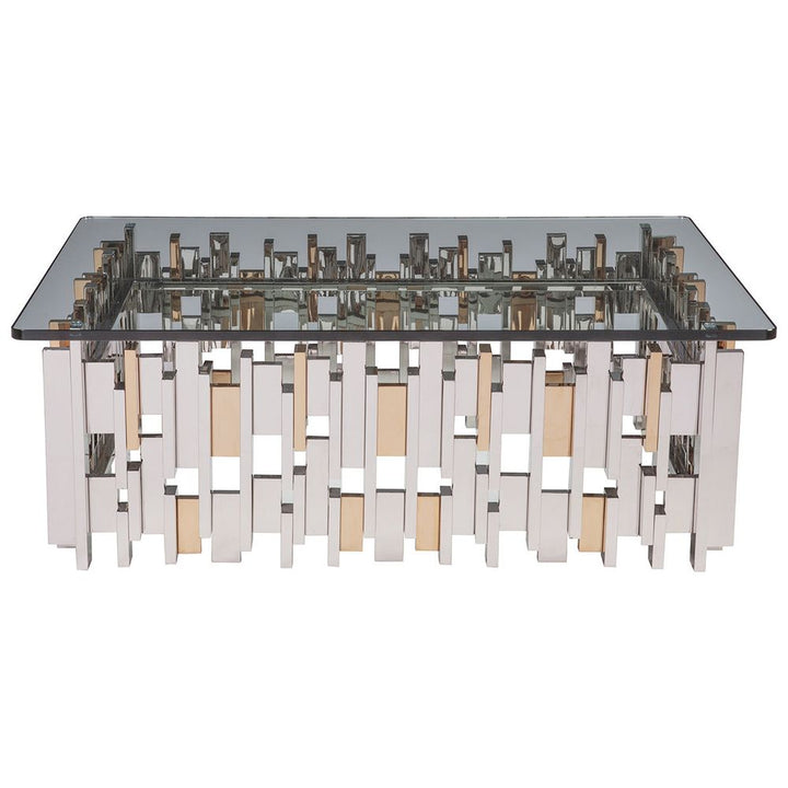 Cityscape Rectangular Cocktail Table - Stainless Steel