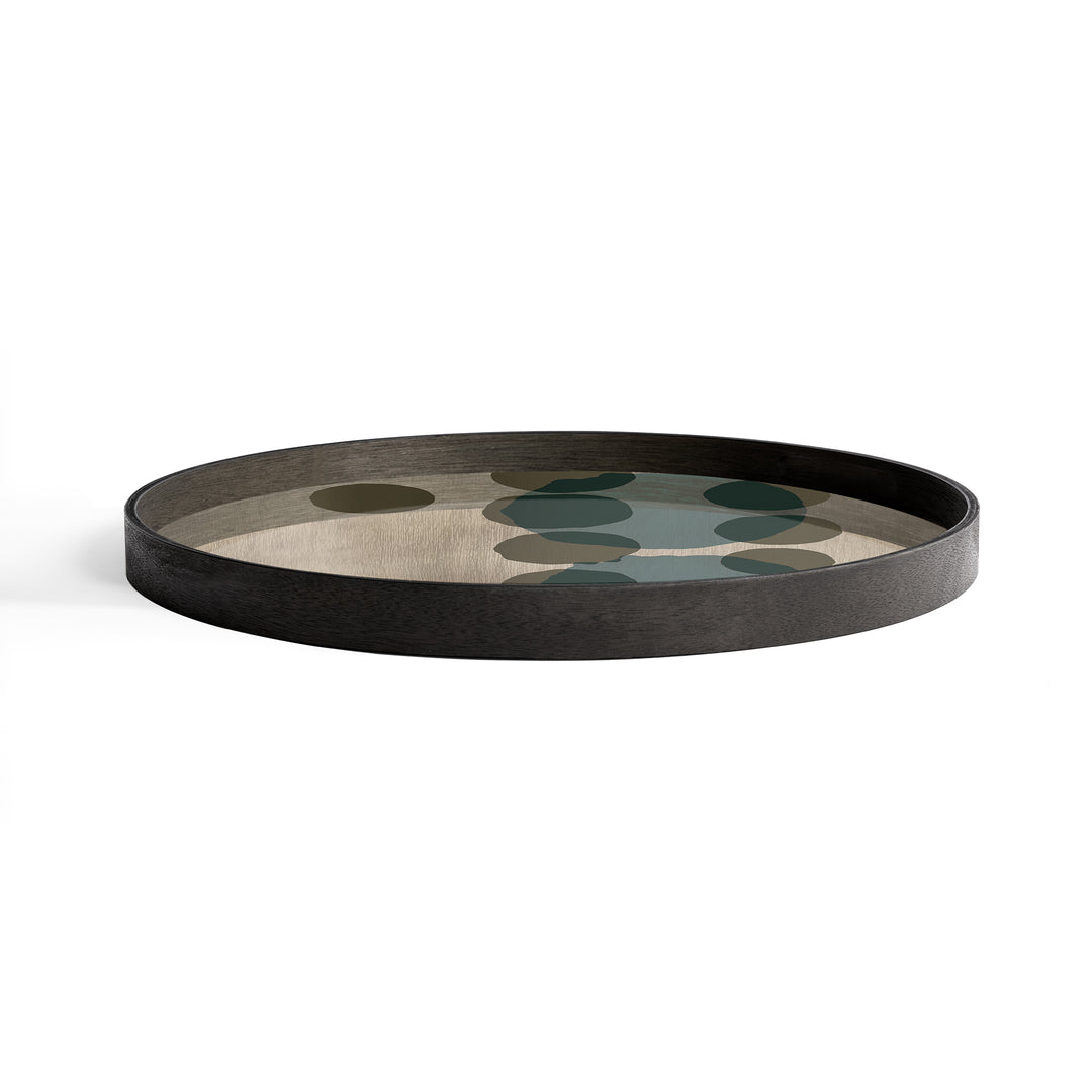 Layered Dots Glass Tray - Black