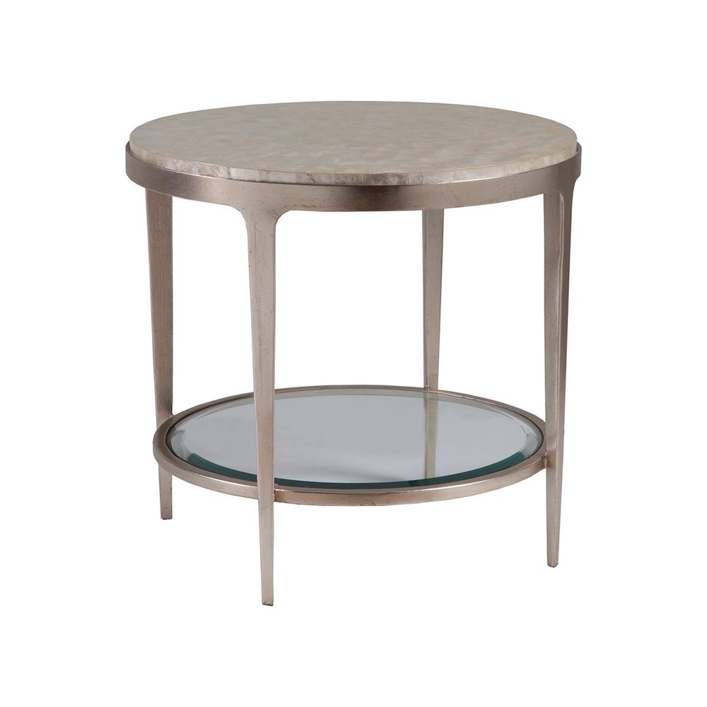Side Tables Gravitas Round End Table - Champagne