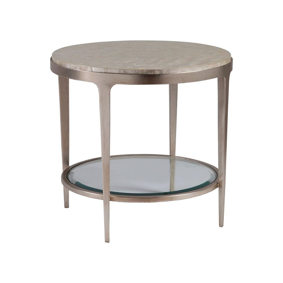 Side Tables Gravitas Round End Table - Champagne