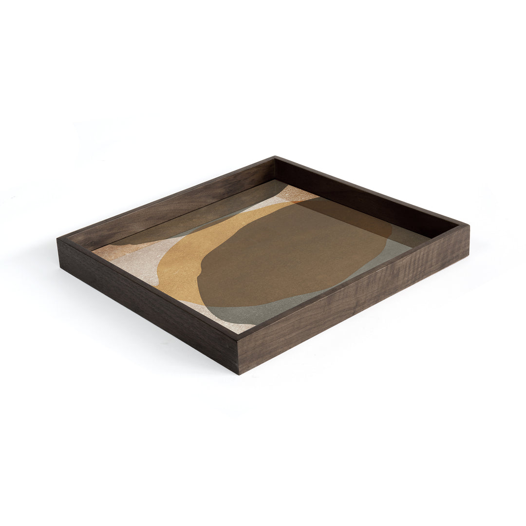 Overlapping Dots Glass Tray - Black