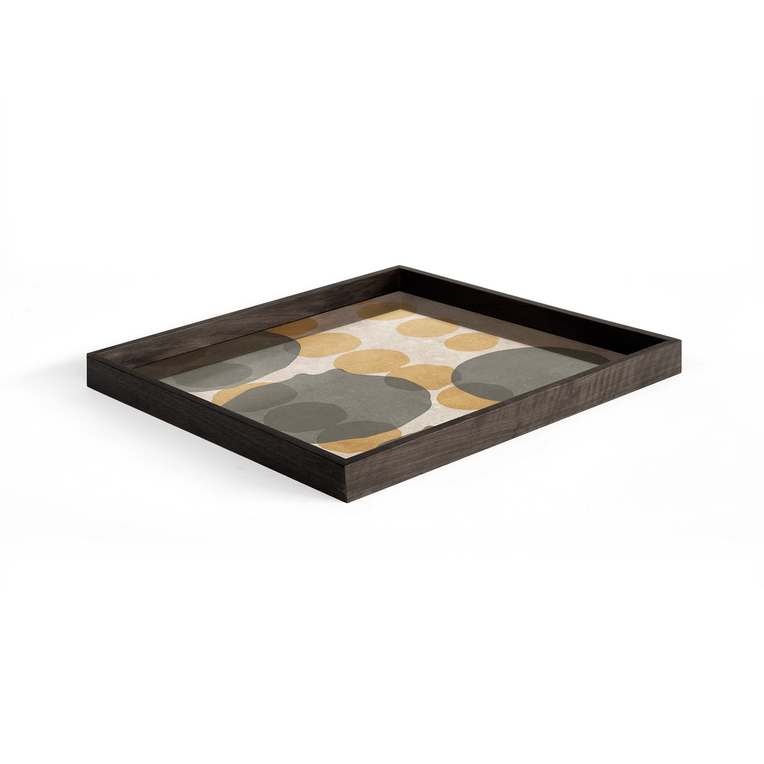 Layered Dots Glass Tray - Black