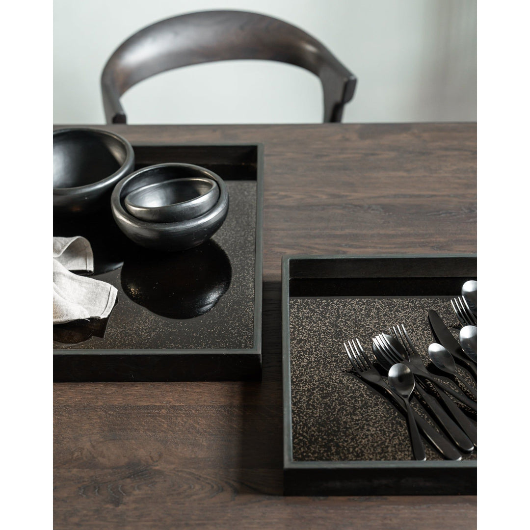 Aged Mirror Tray - Black