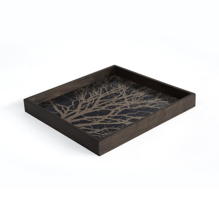 Tree Wooden Tray - Black