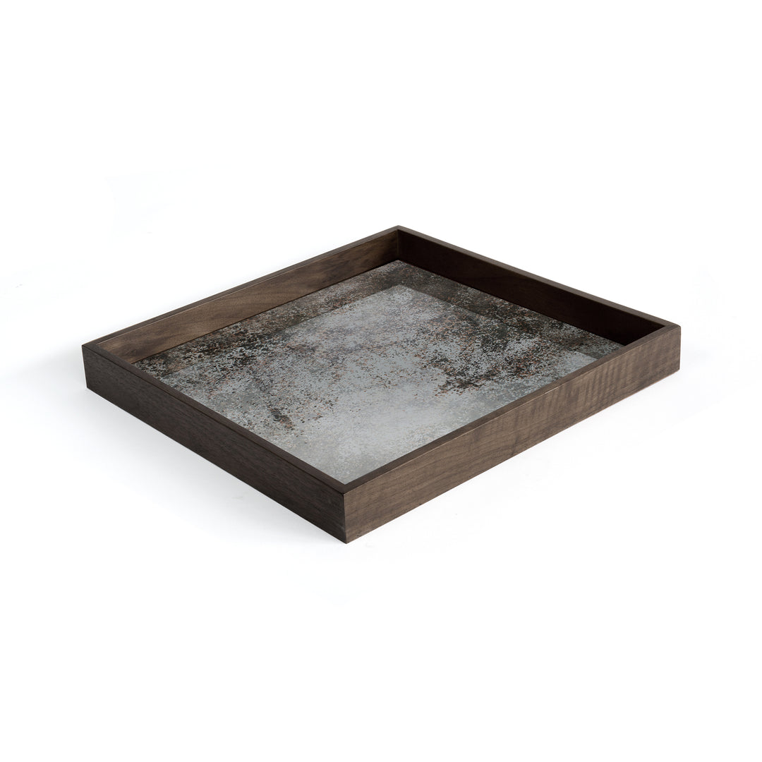 Aged Mirror Tray - Black