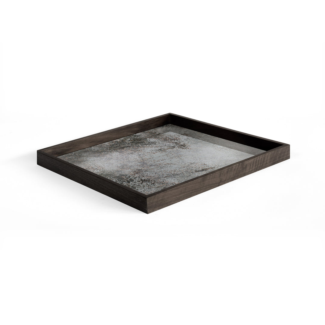 Aged Mirror Tray - Black