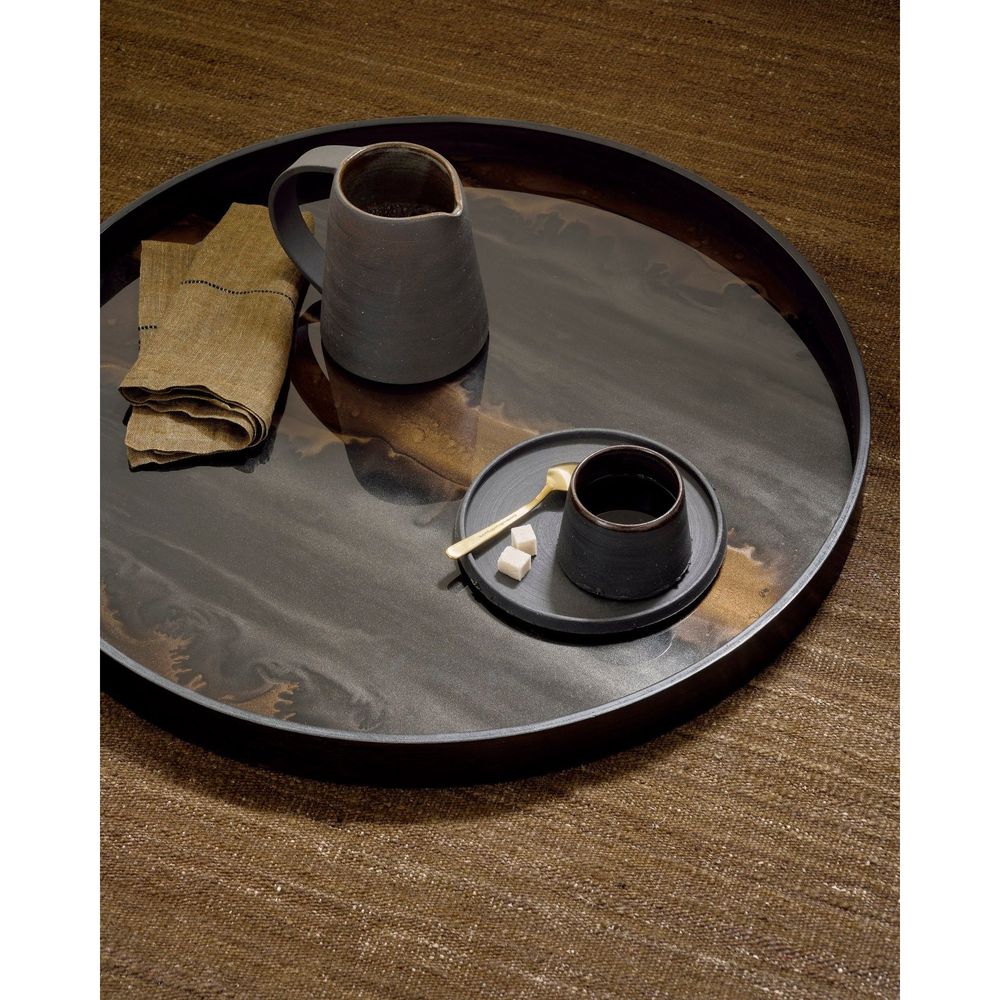 Serveware: Trays Organic Glass Tray - Black