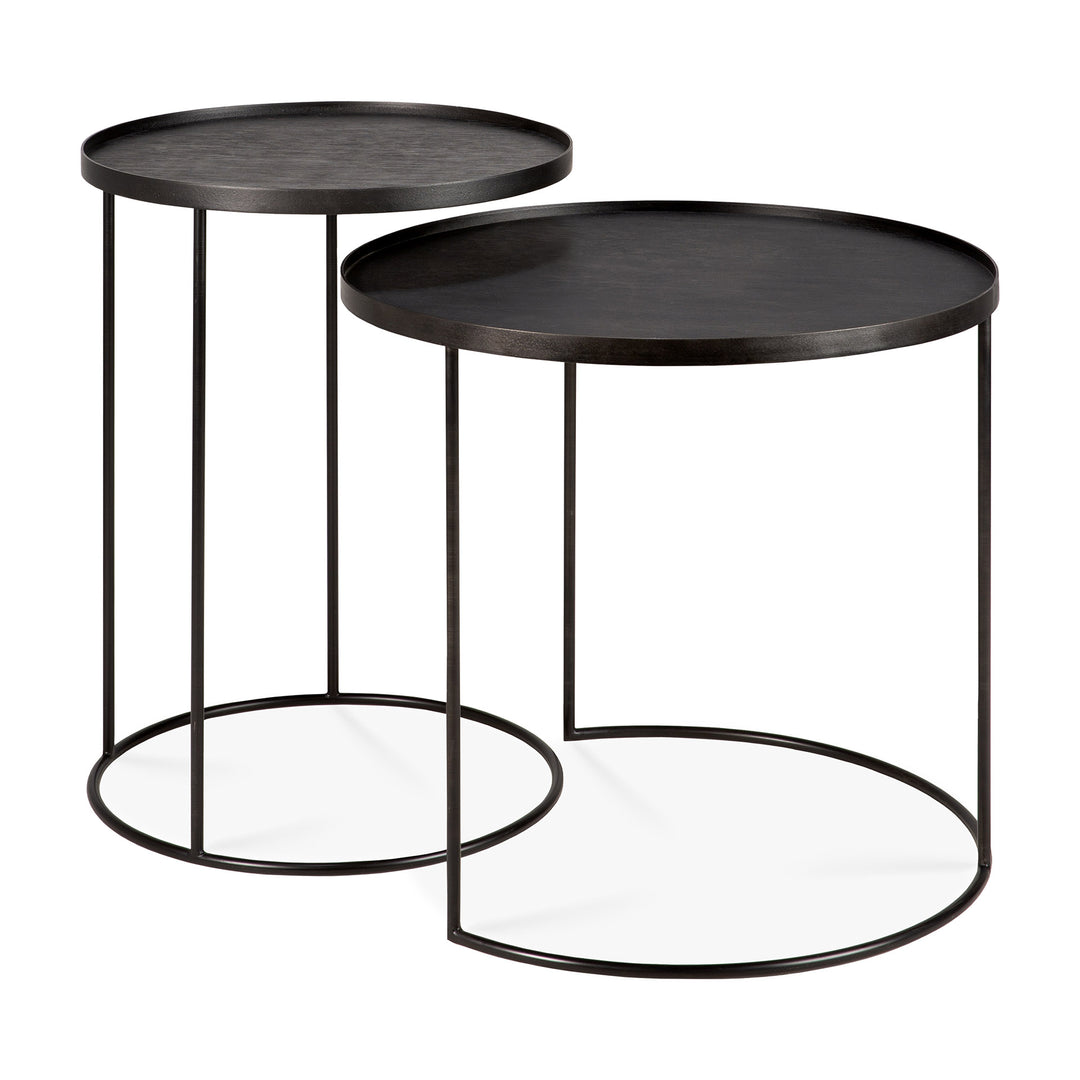 Tray Side Table Set - Black