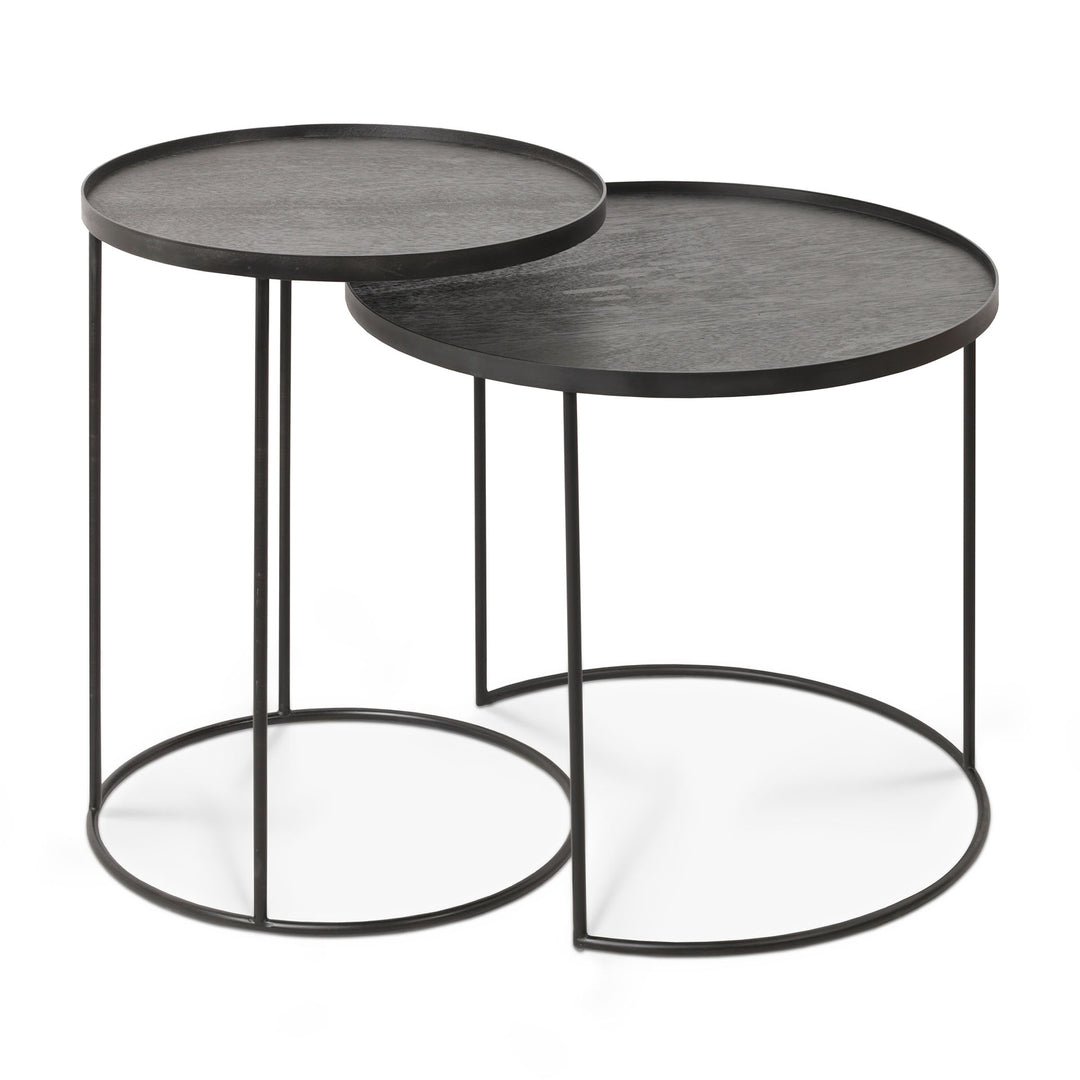 Tray Side Table Set - Black