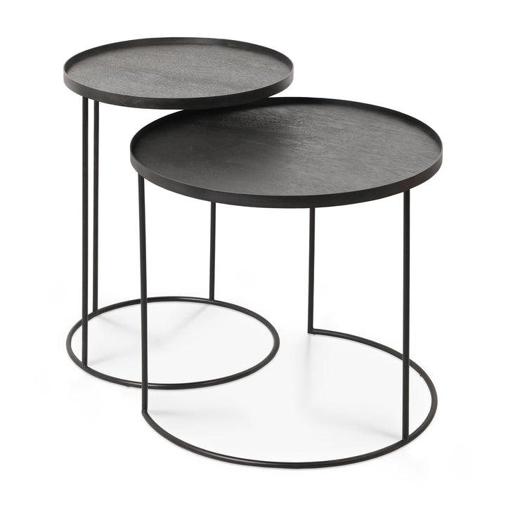 Tray Side Table Set - Black