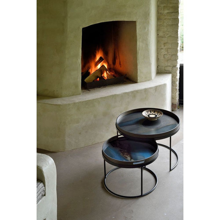 Coffee Tables Tray Coffee Table Set - Black -24.5