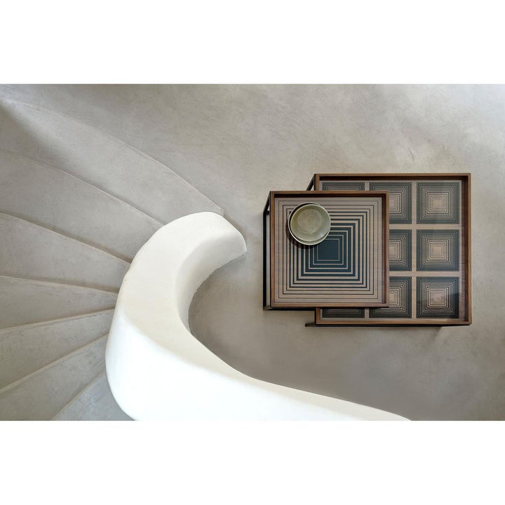 Serveware: Trays Squares Glass Tray - Black