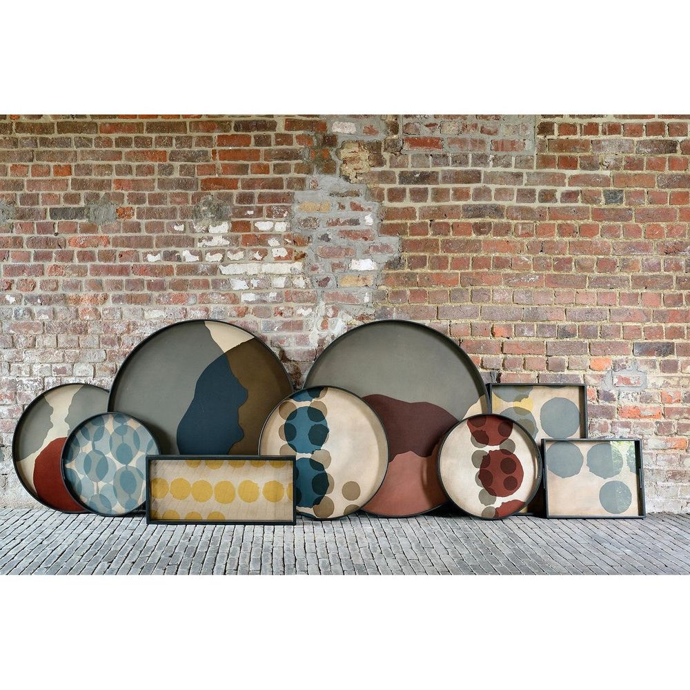 Serveware: Trays Connected Dots Glass Tray - Black