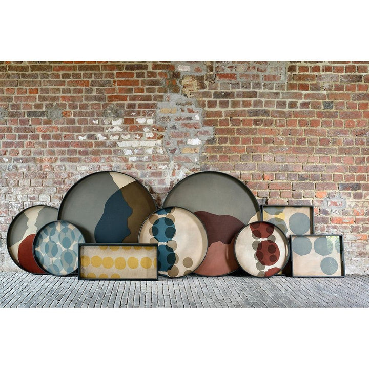 Serveware: Trays Connected Dots Glass Tray - Black