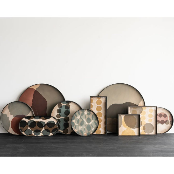 Serveware: Trays Connected Dots Glass Tray - Black