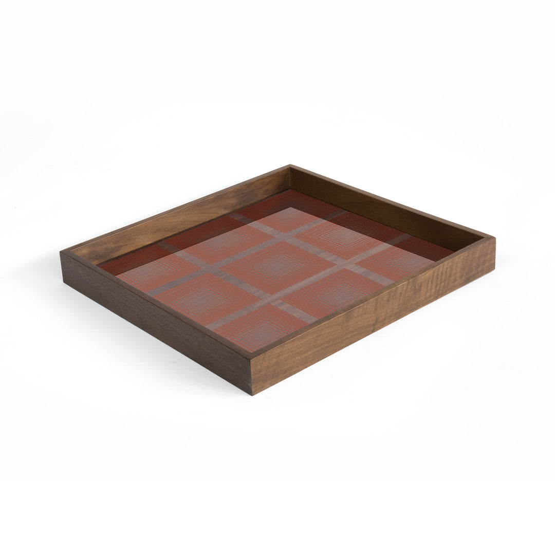 Squares Glass Tray - Black