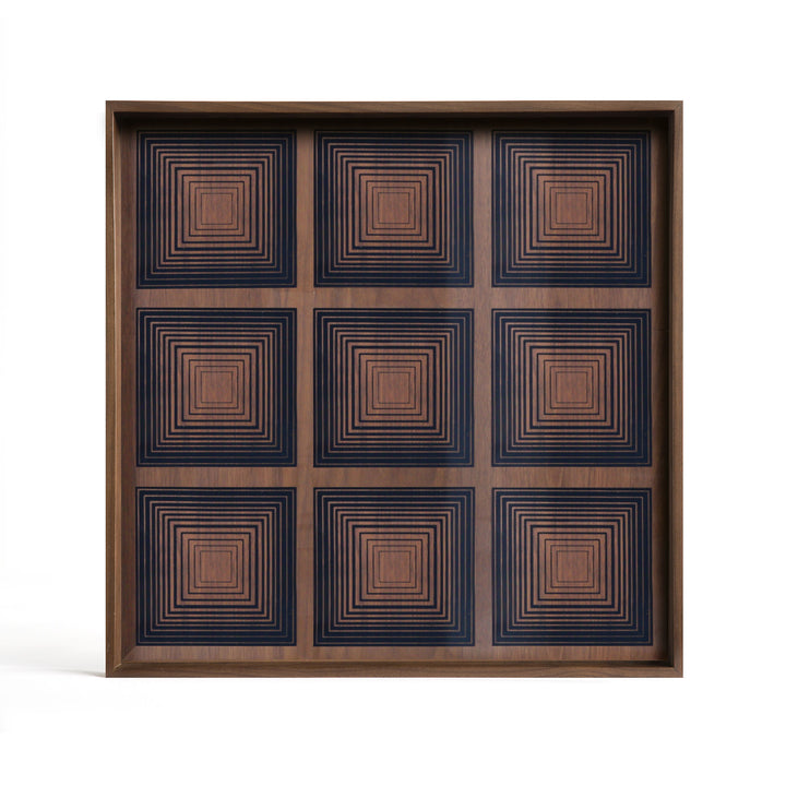 Squares Glass Tray - Black