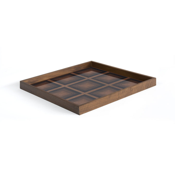 Squares Glass Tray - Black