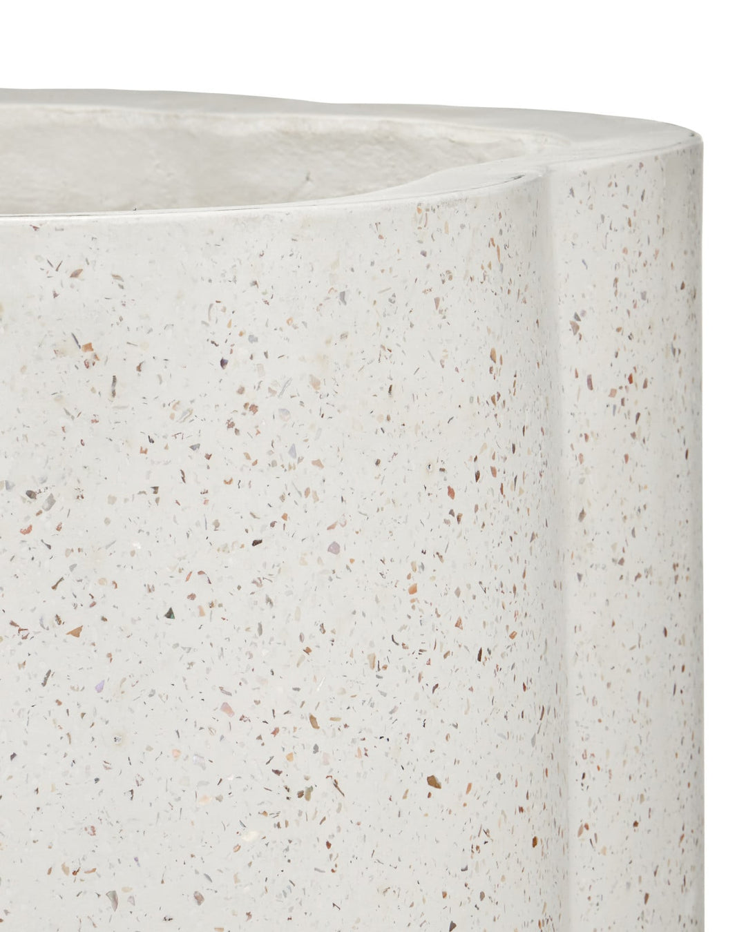 Outdoor Planters Smerlato Ivory Terrazzo Medium Planter