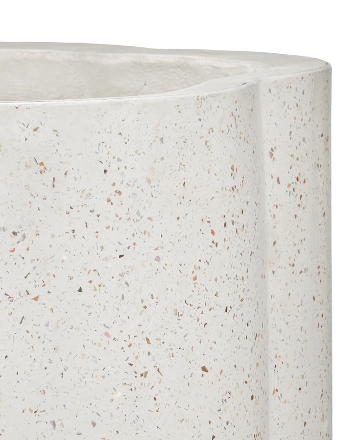 Outdoor Planters Smerlato Ivory Terrazzo Medium Planter