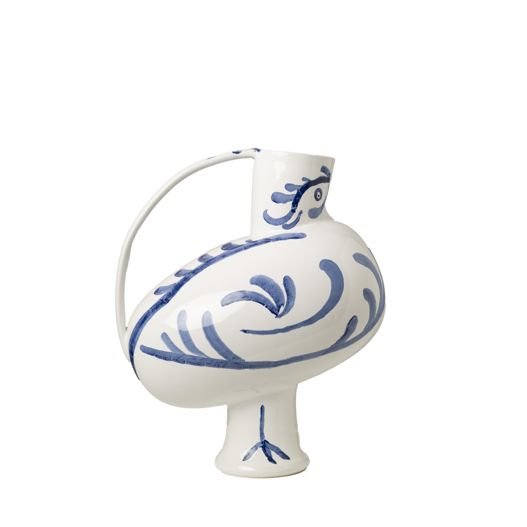 Pablo Pitcher-ABIGAILS-ABIGAILS-210002-Decorative ObjectsWhite w/ Blue Decor-1-France and Son