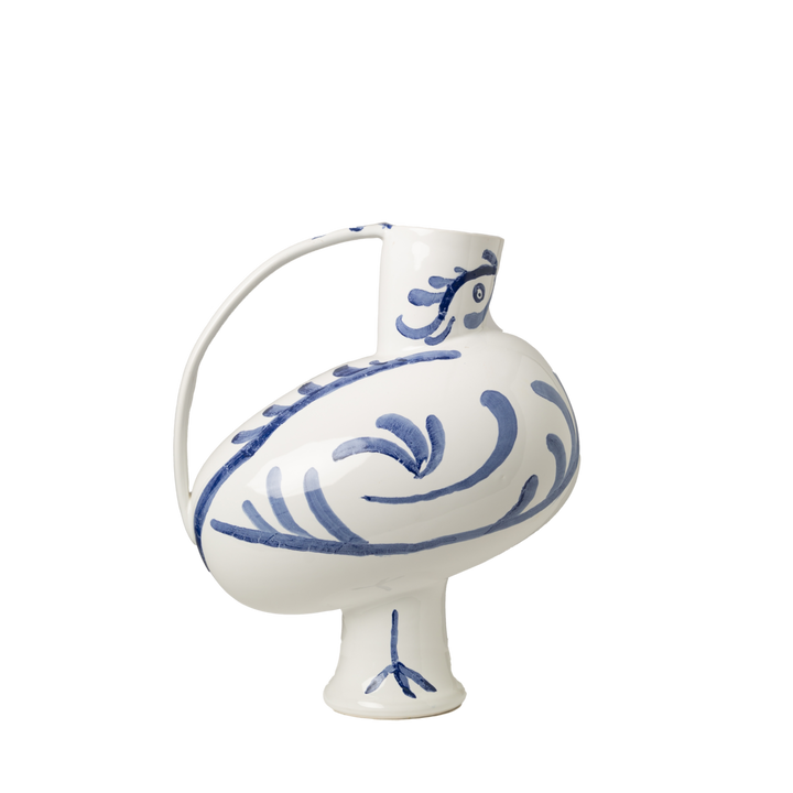 Pablo Pitcher-ABIGAILS-ABIGAILS-210002-Decorative ObjectsWhite w/ Blue Decor-1-France and Son