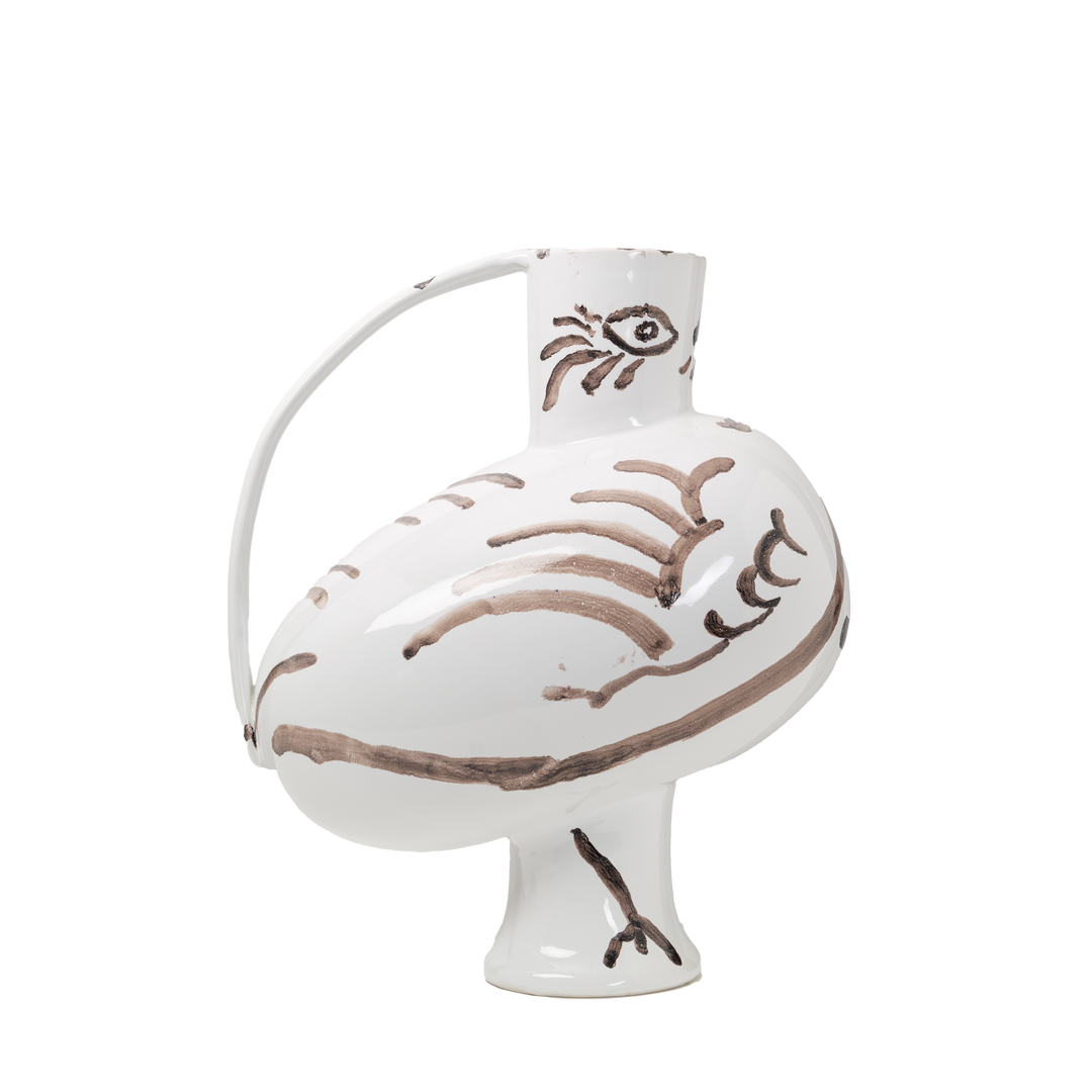 Pablo Pitcher-ABIGAILS-ABIGAILS-210003-Decorative ObjectsWhite w/ Dark Brown Decor-2-France and Son