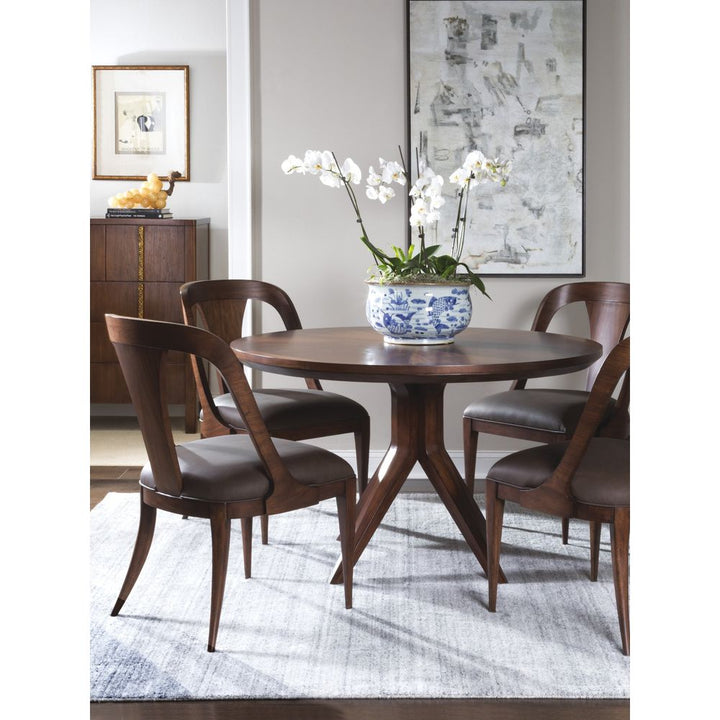 Beale Round Dining Table - Warm Brown Mahogany
