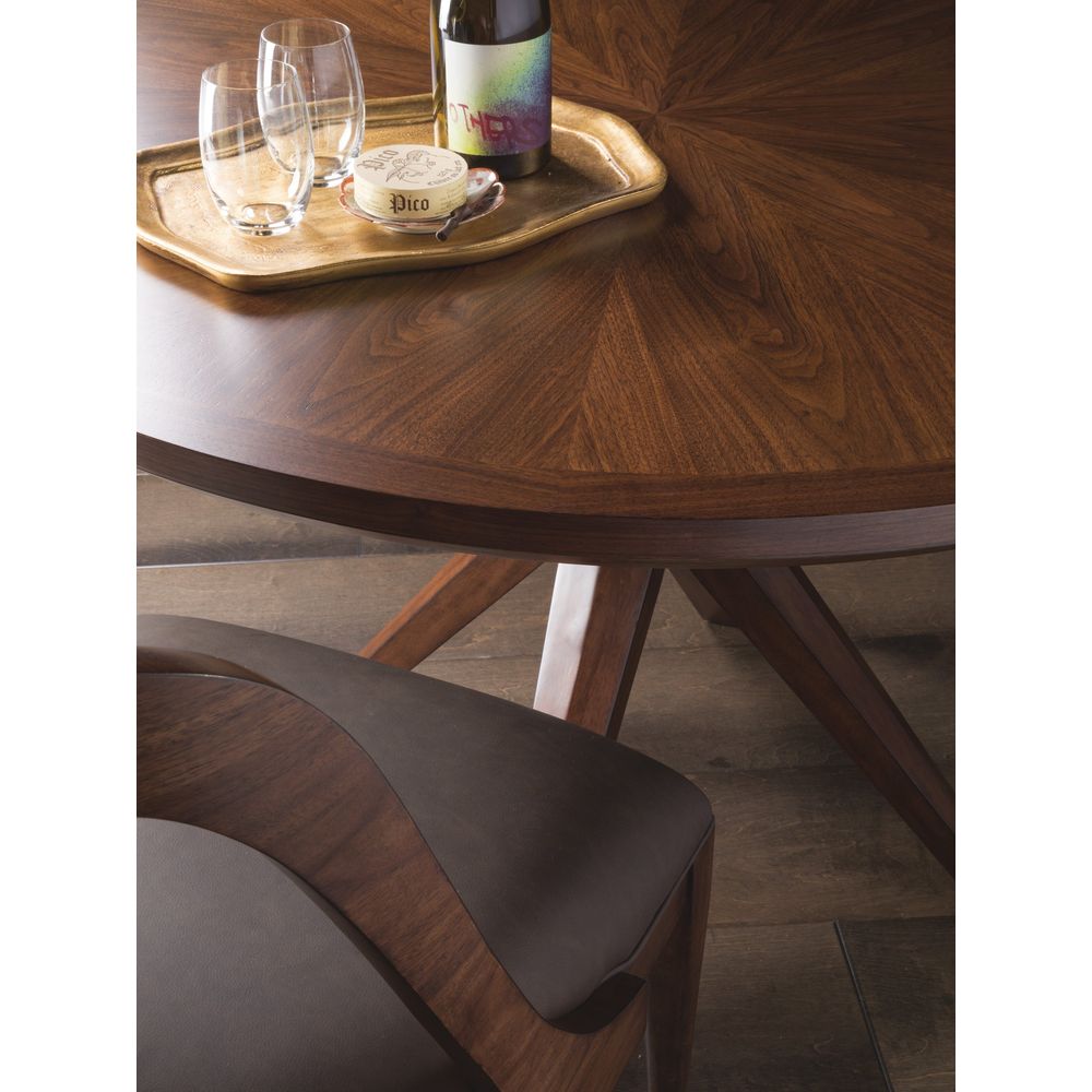 Dining Tables Beale Round Dining Table - Warm Brown Mahogany
