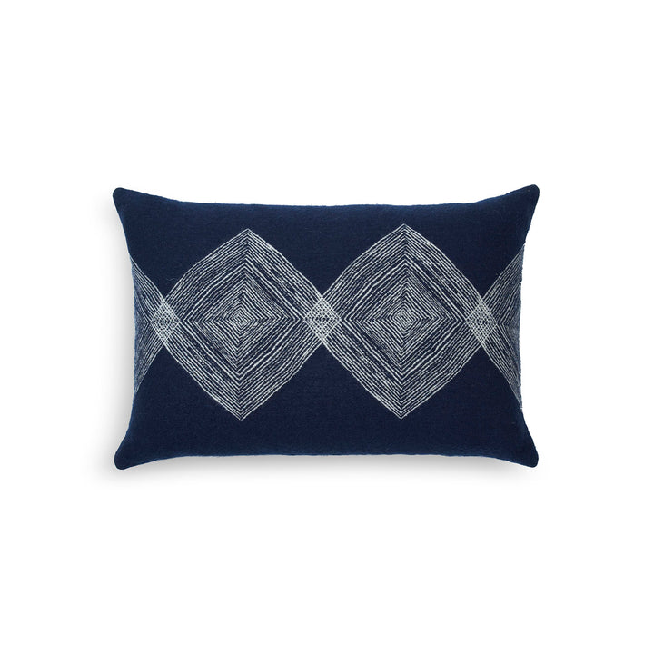 Linear Diamonds Cushion - Blue