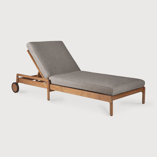 Jack Outdoor Adjustable Lounger - Mocha, Teak view