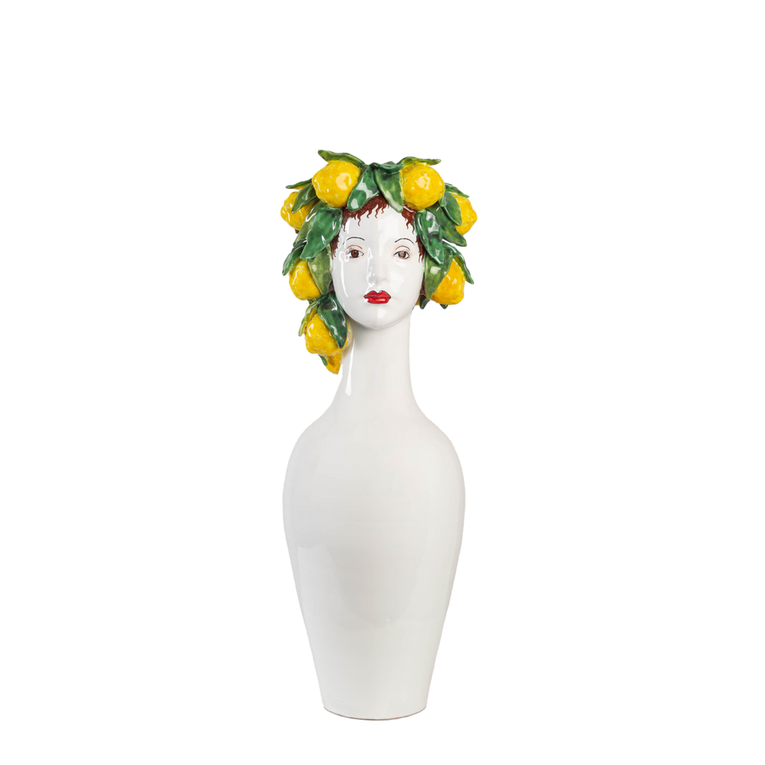 Tall Head Ceramic Vase-ABIGAILS-ABIGAILS-211000-VasesLemons-11"D x 26.5"H-1-France and Son