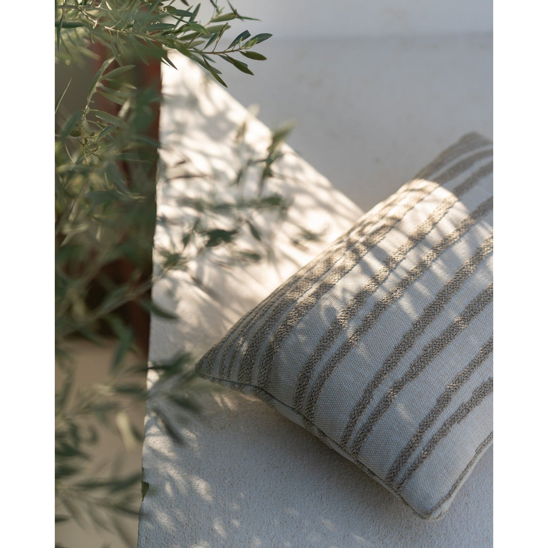 Stripes Outdoor Cushion - White