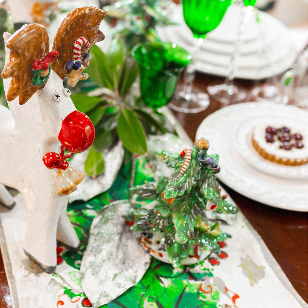 Decorative Objects Ceramic Decorated Holiday Tree, Small