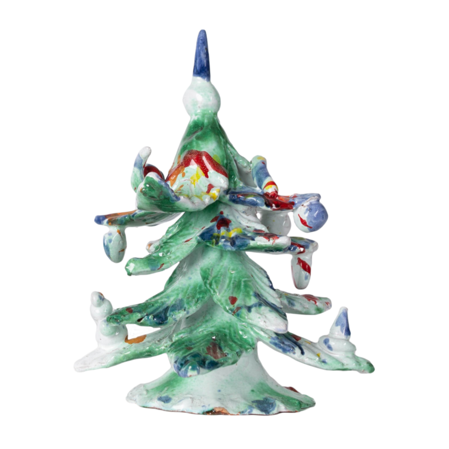 Ceramic Decorated Holiday Tree, Medium-ABIGAILS-ABIGAILS-211061-Decorative Objects-1-France and Son