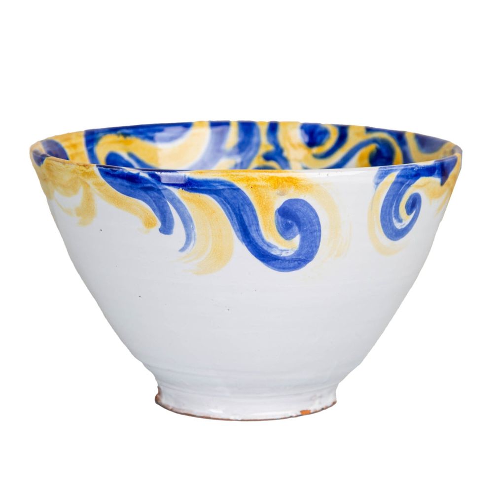 Bowls Portrait Bowl, Large, Blue/ Yellow Face