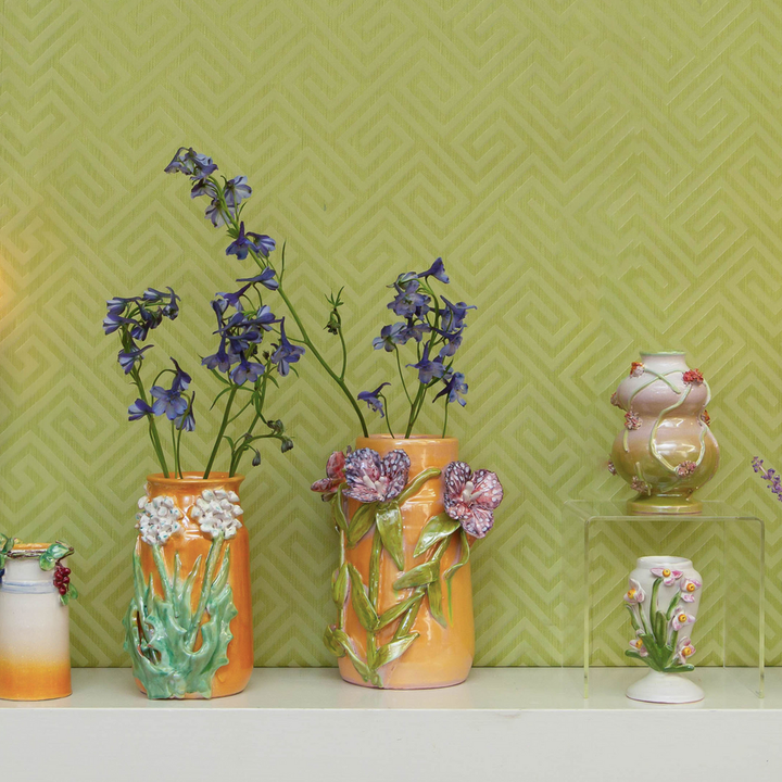Vases Medium Mango Vase with Lavender Flowers