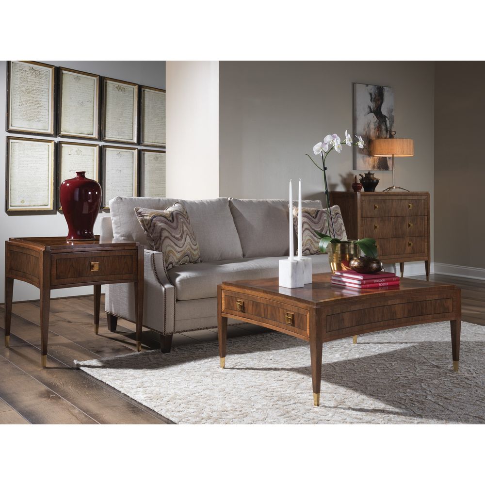 Side Tables Chiavari Square End Table - Rich Clear Dark Brown